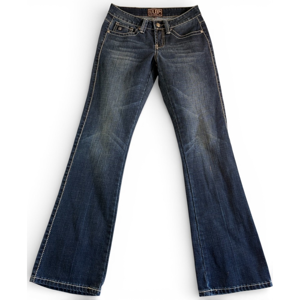 Cowgirl Up‎ Bootcut Jeans Womens 27x32 (29x31.5) Blue Denim Stretch Embellished